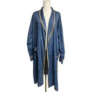 True Vintage Weldon Robe Size XL Blue Yellow Trim Rockabilly Lounge 60s